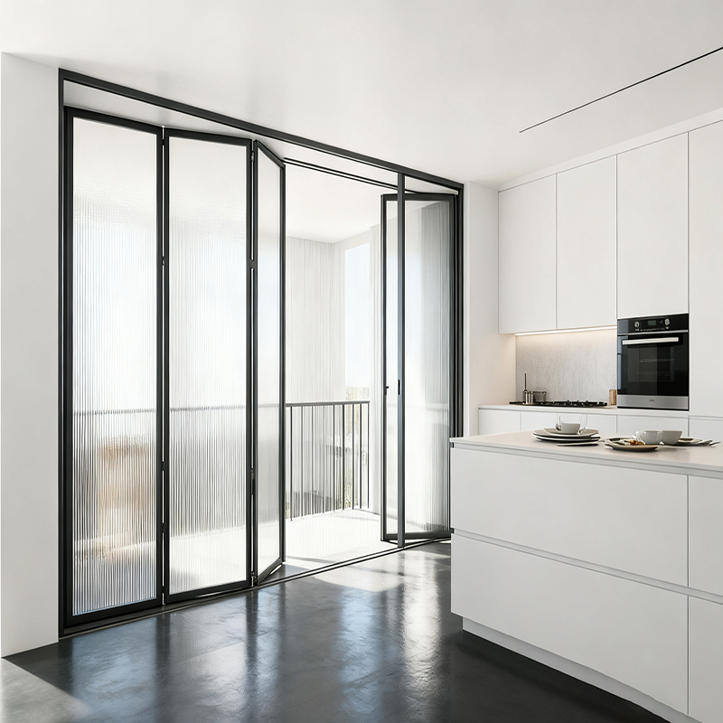 Aluminum PD Ultra-Narrow Folding Door Kitchen Scene