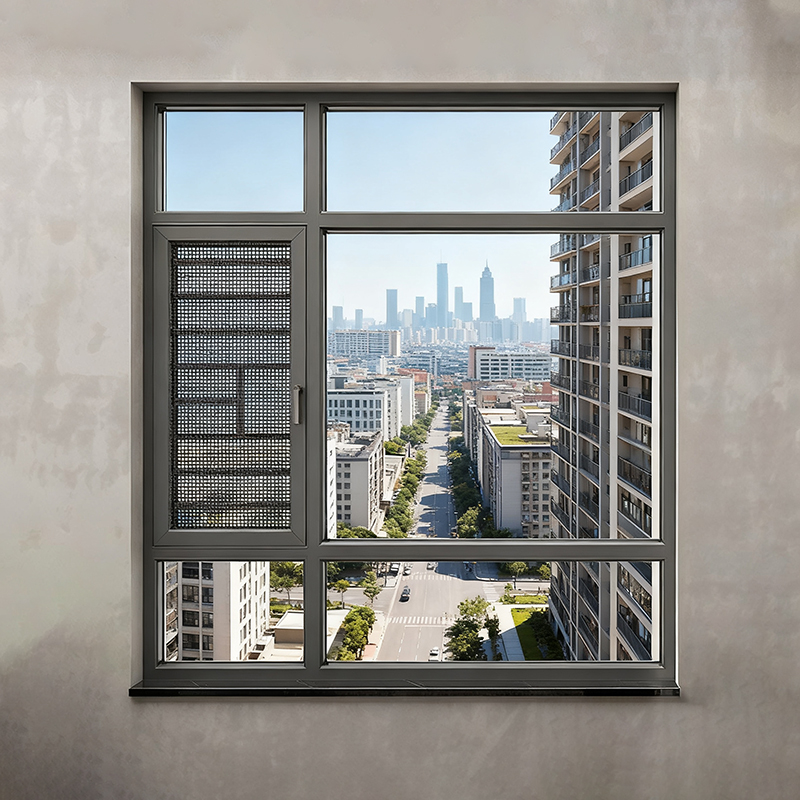 128 SERIES DOUBLE THERMAL BREAK ALUMINUM CASEMENT WINDOW WITH INTEGRATED SCREEN Residential scene