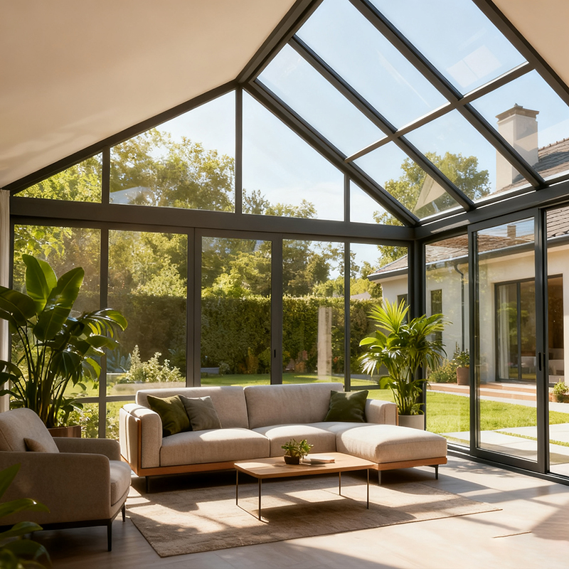 Customizable Aluminum Glass Sunroom Courtyard scene