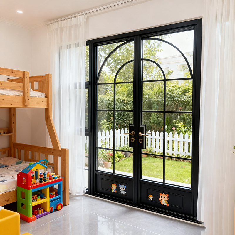 Aluminum Thermal Break French Swing door Bedroom scene