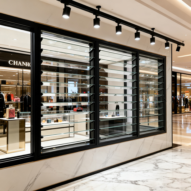 Алюминиевое стекло Лувр окна торгового центра сцена