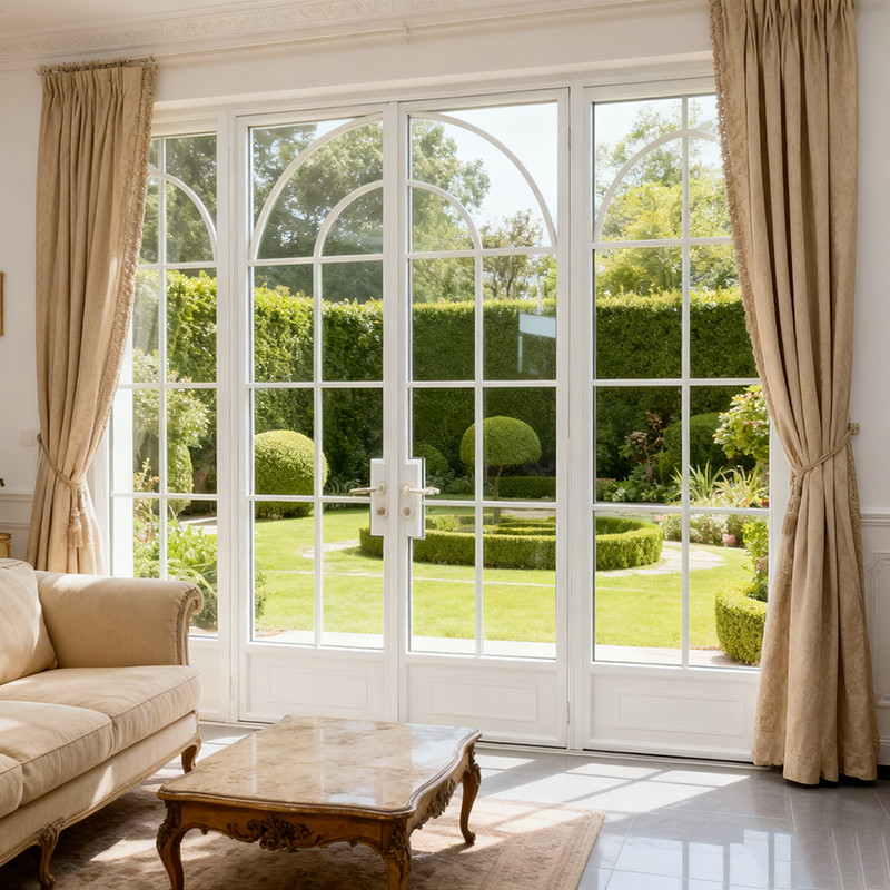 Aluminium Thermal Break French Swing Door scène de chambre