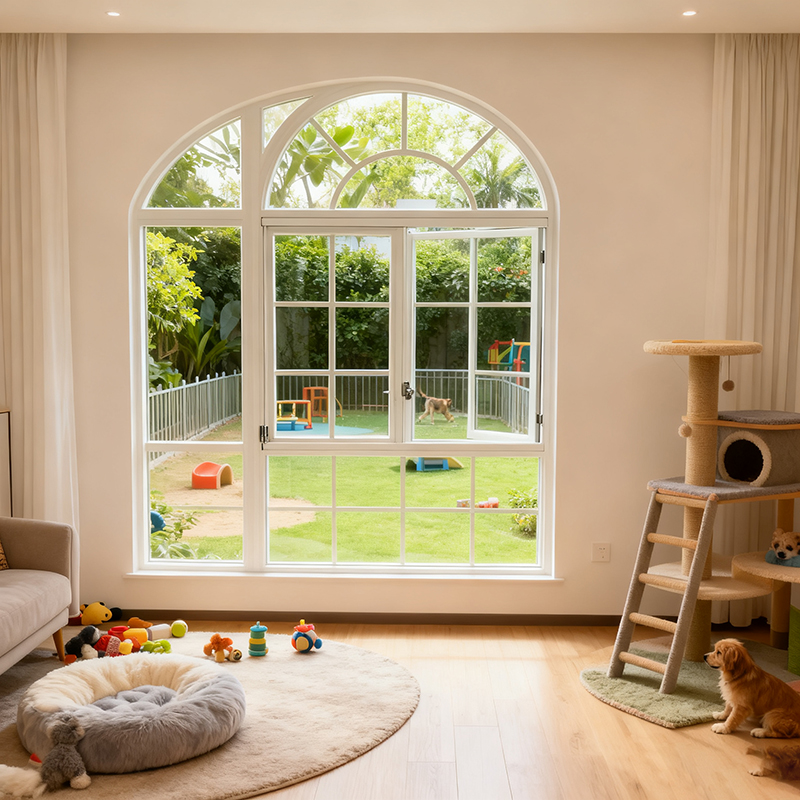 Aluminum Thermal Break French Soundproof Casement Window Living Room scene