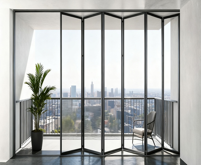 Aluminum PD Minimalist Mute Ultra-Slim Folding Door