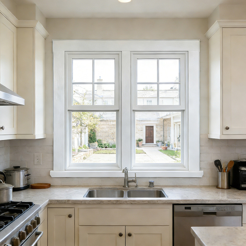 American Style Double Glazed Single Hung Window Kitchen Scene