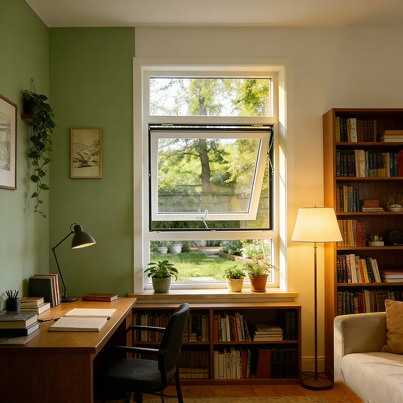 مزدوج الزجاج تصميم الألومنيوم ستارة نوافذ مشهد الدراسة