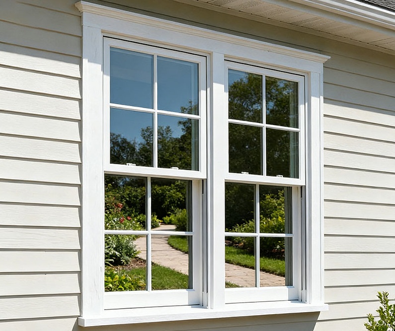 Break thermique double fenêtre accrochée en aluminium de style américain