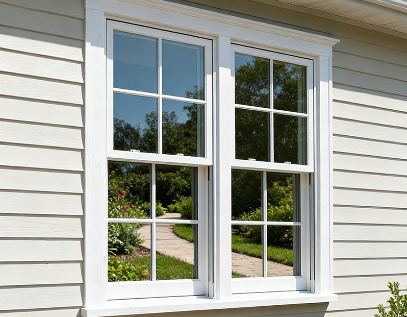 Ventanas colgadas dobles de aluminio de estilo americano de ruptura térmica