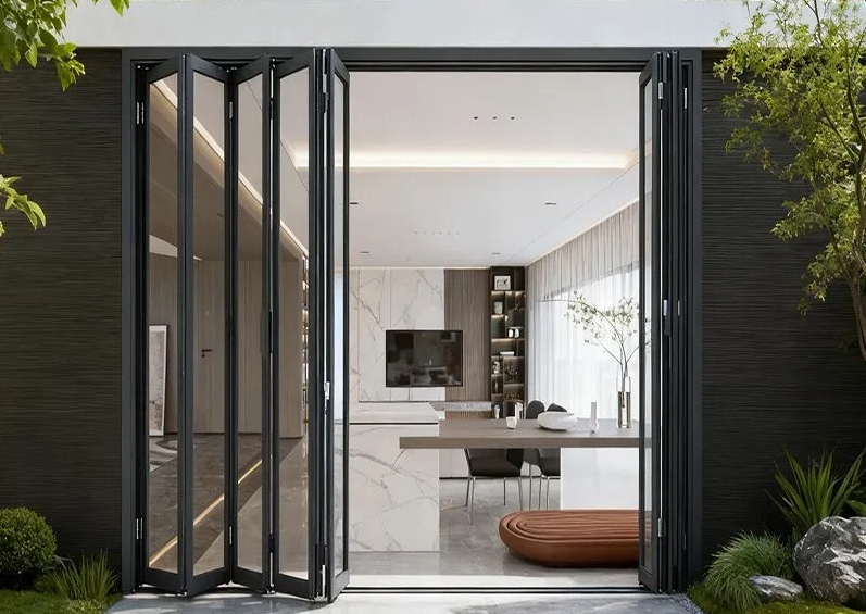 Porte pliante ultra-mince minimaliste PD pour ventilation