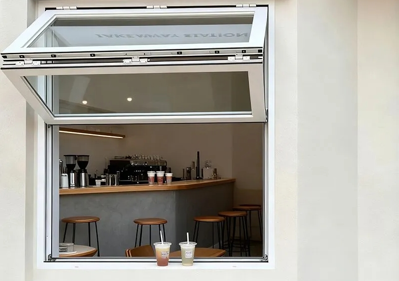Ventana deslizante plegable de descanso térmico para cafetería callejera