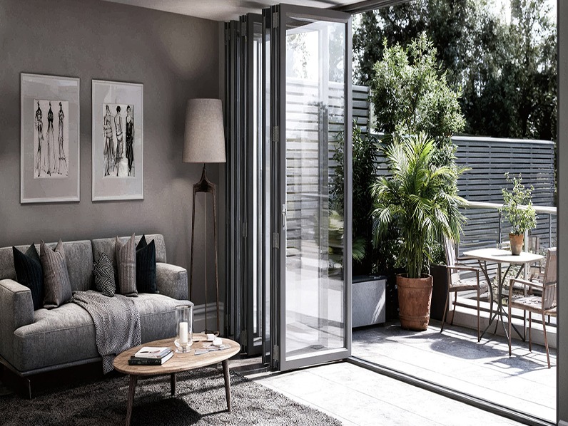 Bi-Folding Glass Door for Living-to-Balcony Extension