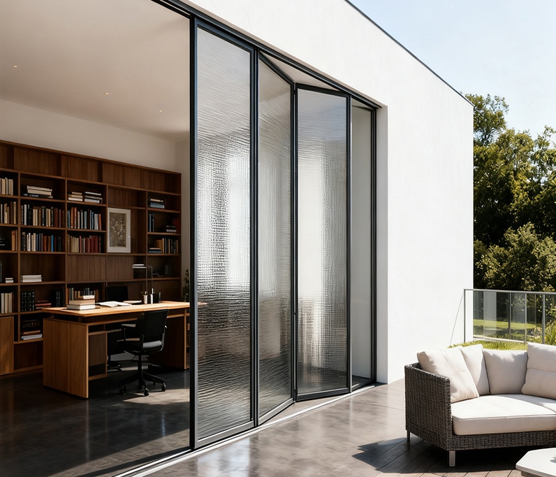 PD ultra-thin folding doors utilize reinforced hardware