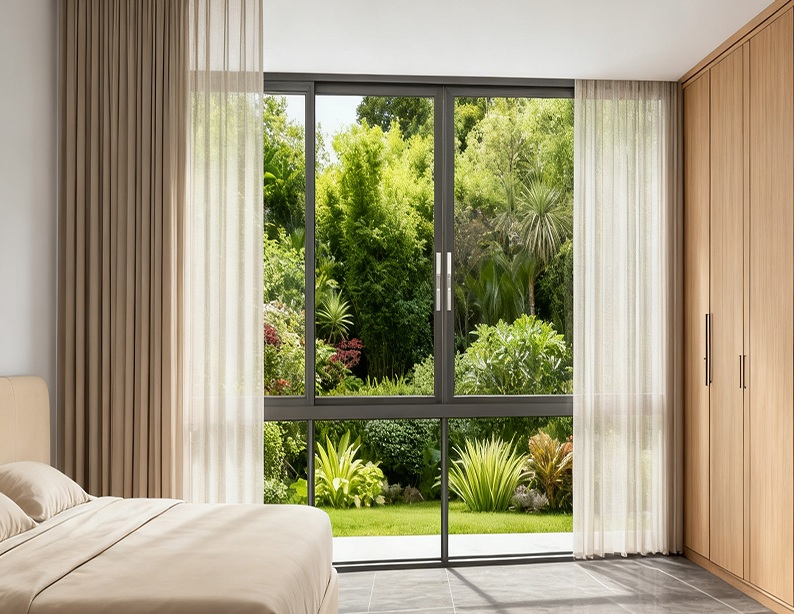 Fenêtres coulissantes insonorisées avec verre triple vitrage pour les zones à haut trafic