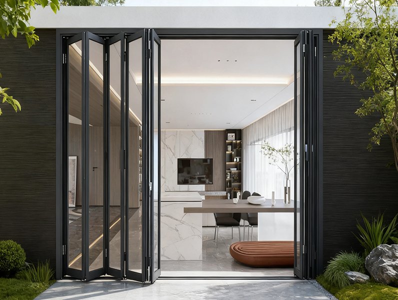 bi-folding doors change a closed sunroom into an open spot fast