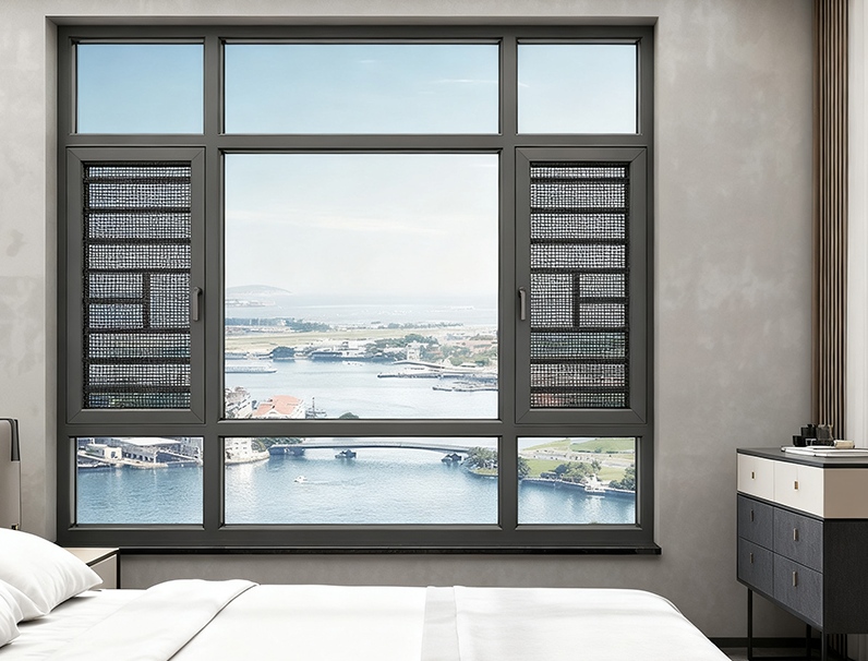 Aluminum Casement Window with Integrated Insect Diamond Mesh Screen