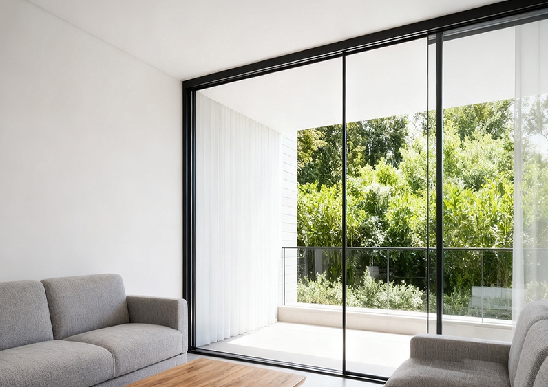 PAVIDA Thin-Frame Sliding Doors to Complement Gable and Flat Rooflines