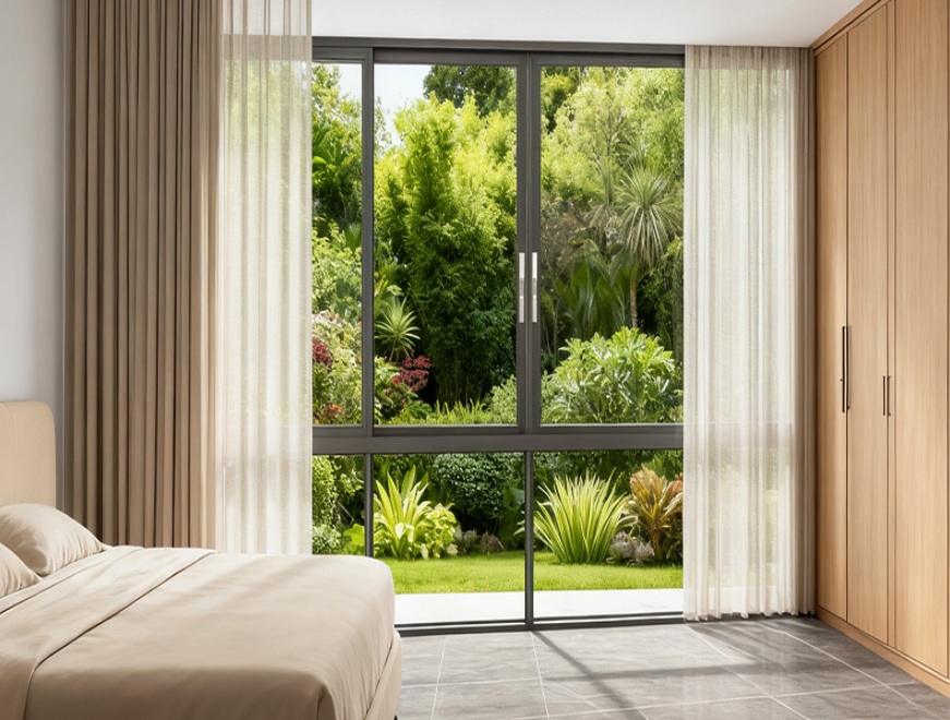 Advanced glazing and seals of aluminum window significantly reduce urban noise intrusion.