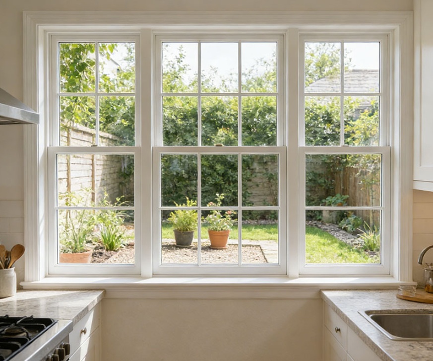 Space-saving double hung windows improve ventilation in compact rooms year-round