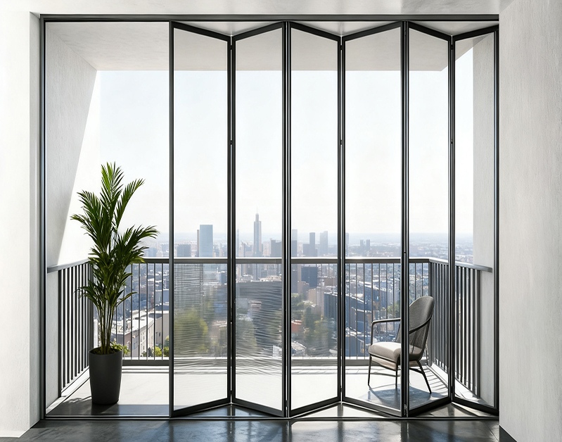 Ultra-slim folding door maximizes space and natural light