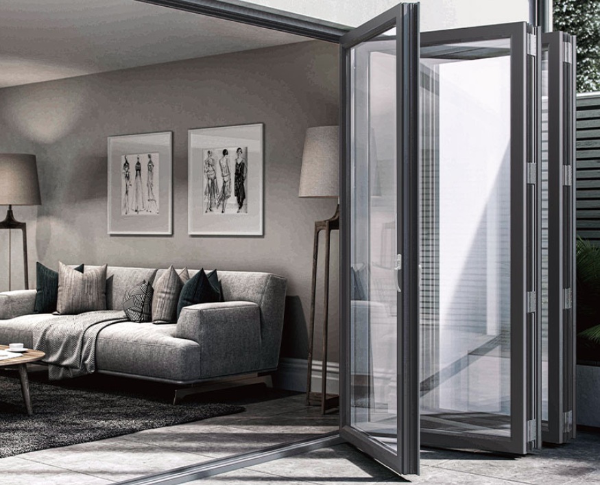 Aluminum folding doors enhancing space and property value