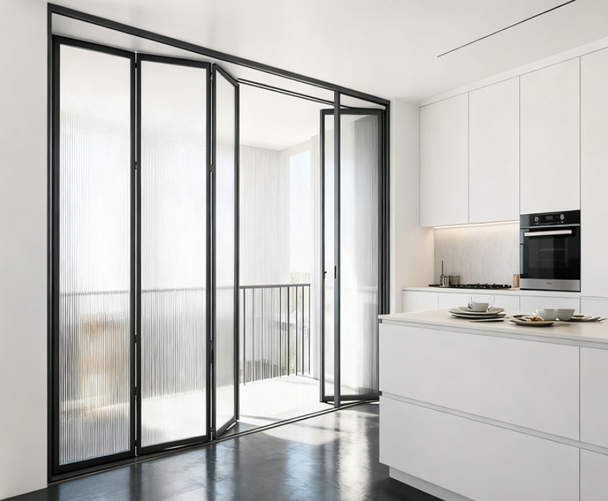 Custom aluminum folding doors for residential and commercial spaces