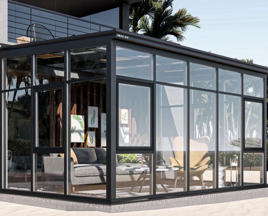 Custom engineered glass sunrooms with certified hardware and delivery