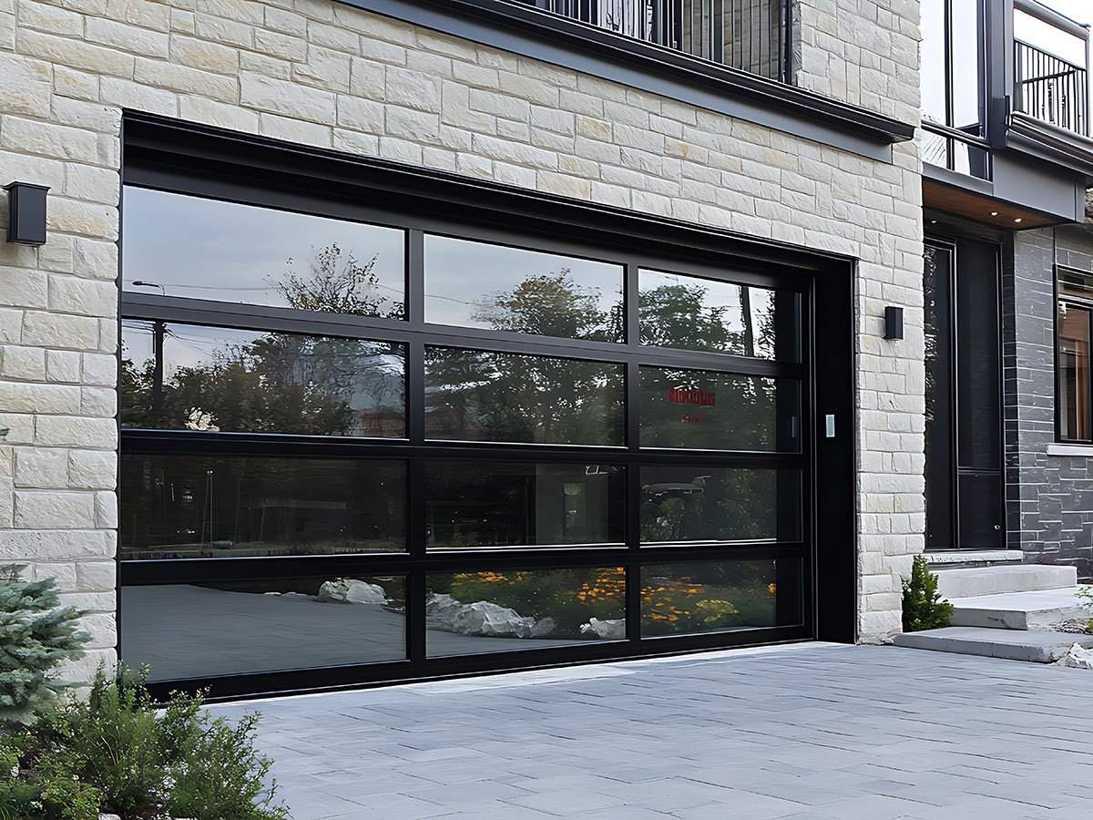 Modern glass garage doors combine durability style and efficient performance