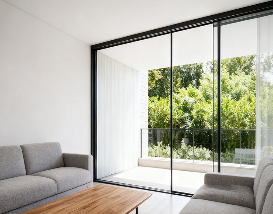 PAVIDA narrow frame sliding door for open living rooms