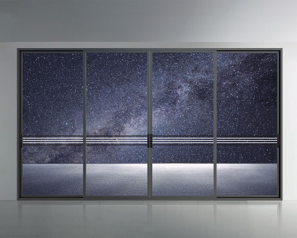 Slim sliding doors create seamless indoor outdoor views