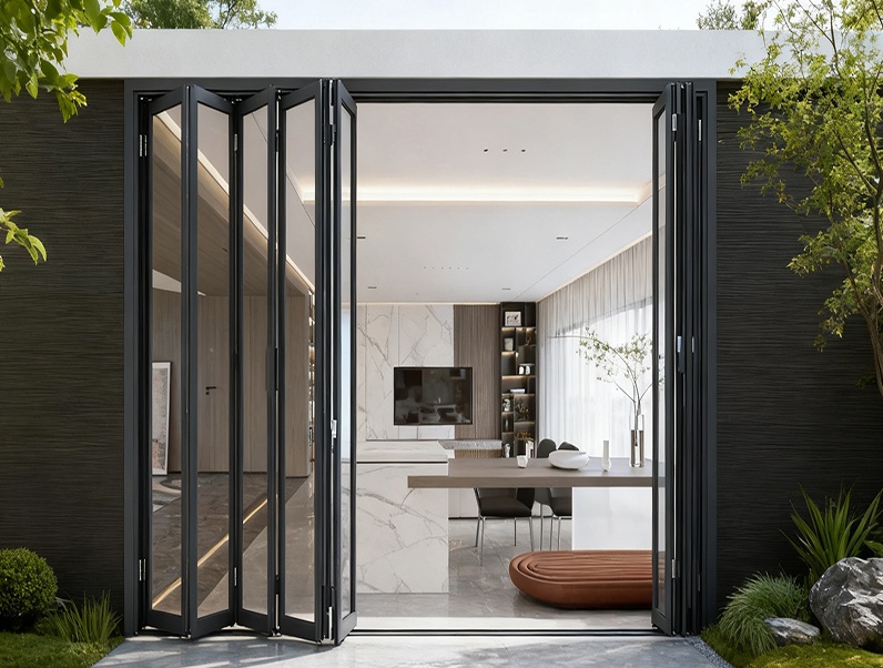 Thermal Break Heavy-Duty Bi-Folding Doors for spacious villa patios