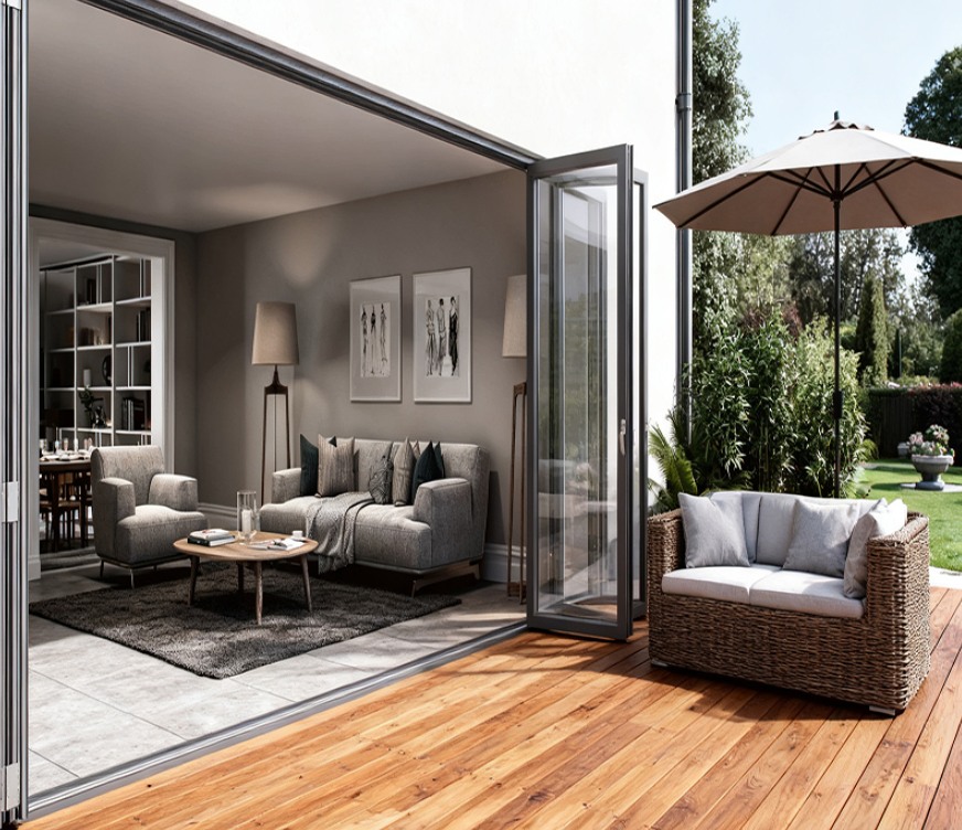 Thermal break doors with premium hardware for energy savings