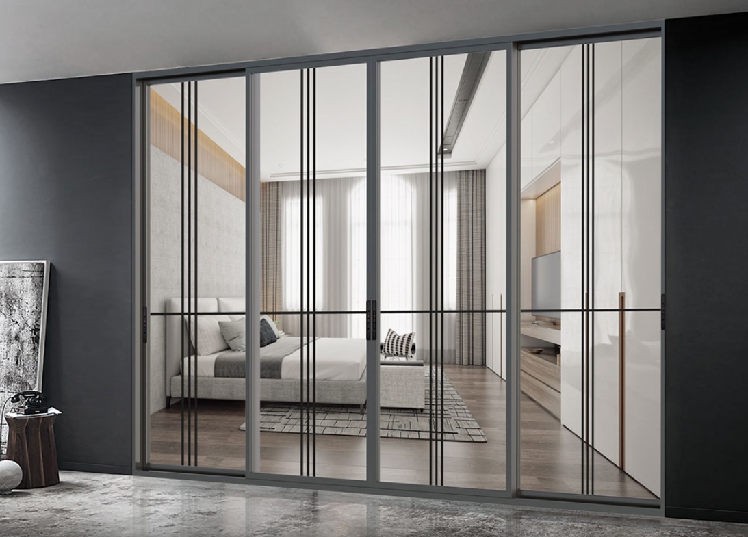 Ultra slim modern balcony sliding doors with insulated glass