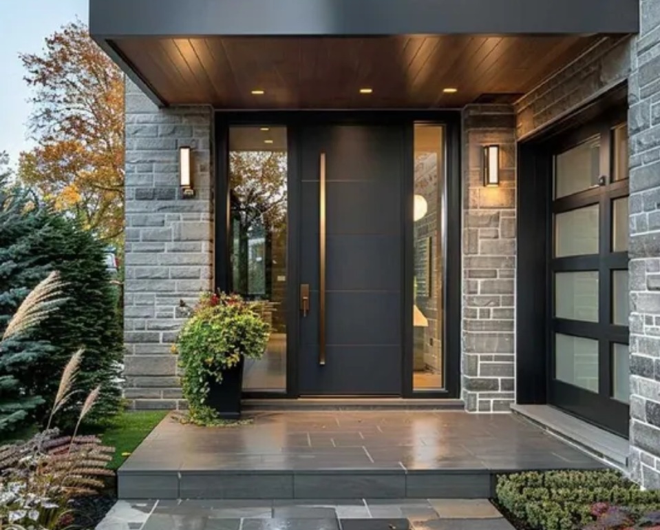 Blast-resistant luxury entry door engineered for high-impact security
