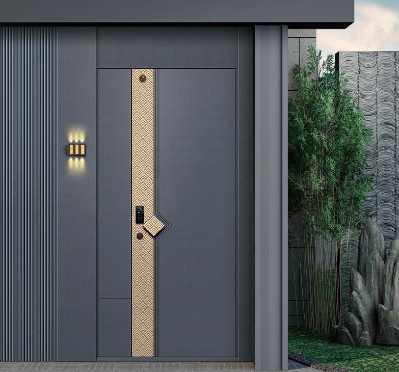 Concealed hinges and flush smart handles enhance aluminum doors