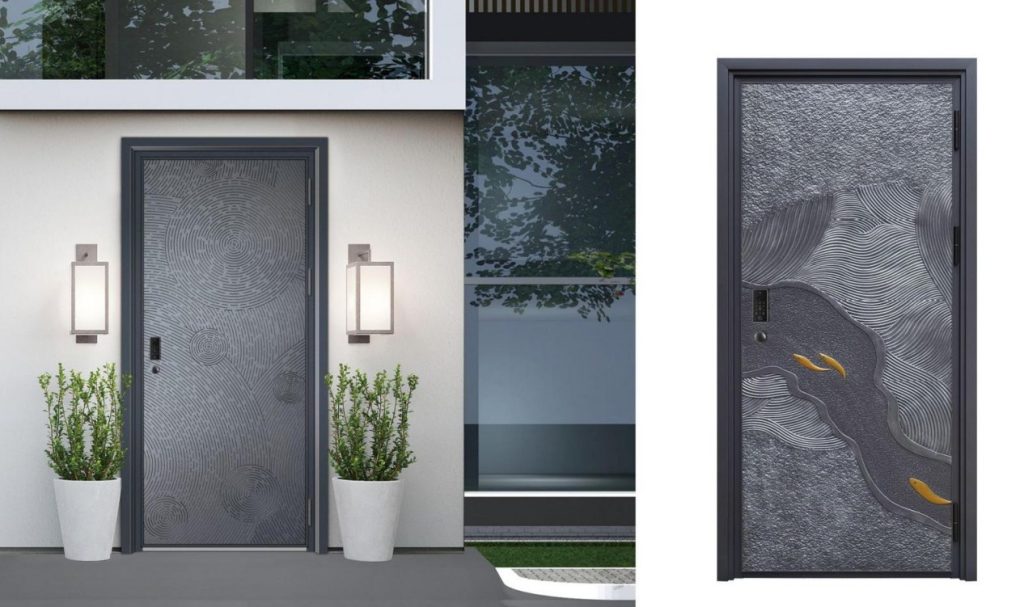 Thermal break aluminum front door with PA66 insulation and EPDM sealing