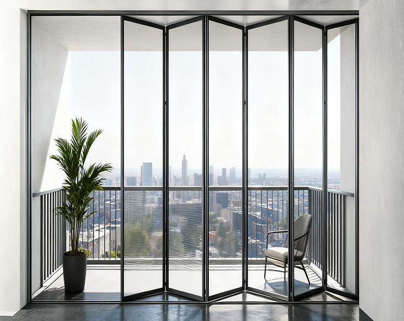 Wind-resistant ultra-thin frame doors for coastal villas and high-rise balconies