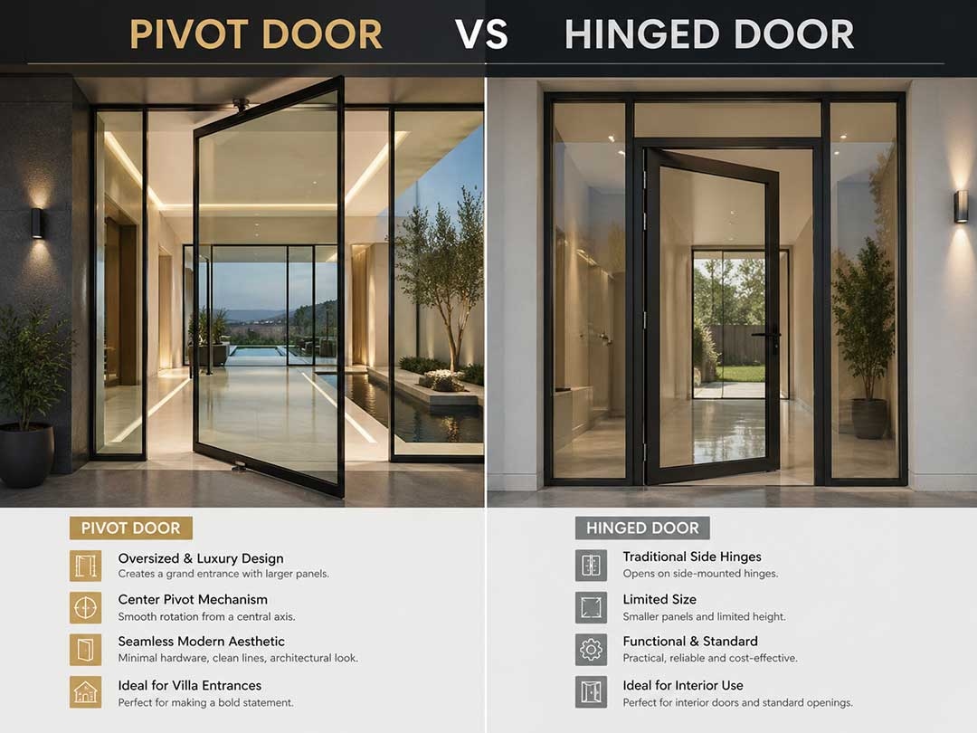 Heavy-duty aluminum pivot door with advanced load-bearing design